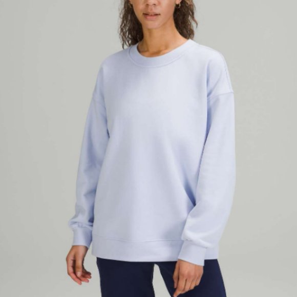 lululemon athletica Tops - Lululemon Perfectly Oversized Crew Pastel Blue Size 8